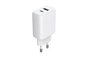 Telefon - Adapter i Ladowarka - GEAR Charger 220V 1xUSB-C + 1xUSB-A PD/PPS 30W + 18W QC - White - 665134