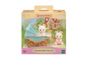 Lalka, mis i akcesoria - Sylvanian Families Chocolate Rabbit Twins Set with Pram - 5432