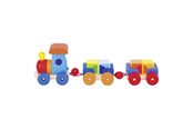 Zabawki drewniane - Goki - Rubber Wooden Block Train Mumbai 7 pieces. - 53839