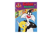 Kreatywne gry - Boek Specials Nederland BV Warner Bros Color Coloring Book Looney Tunes with Stickers - 8716745023977