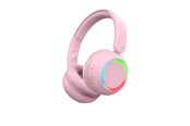 Słuchawki, zestaw słuchawkowy - Lalarma Wireless headphone - with ambient light for kids a - LALAR-WHWL-ROSE