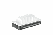 Telefon - Adapter i Ladowarka - 4smarts Charging station Team 100W 1x USB-A port 5x USB-C ports includes 6 cables space grey - 541277