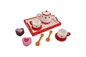 Zabawki drewniane - Playwood Tea set Hearts/Dot - PW2171B