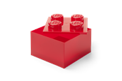 Pokój dziecięcy - LEGO Storage Brick 4 Top Lid Translucent Red - 40090804