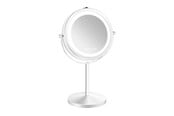 Lusterka kosmetyczne - Gillian Jones Double-Sided Wall Mirror in White with LED Light - x1/x10 Magnification - 10384-90