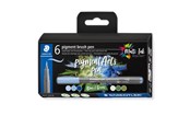 Przybory do pisania i rysowania - Staedtler pigment brush pen Blues&Greens 6pcs - 371 C6-8