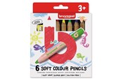 Przybory do pisania i rysowania - Bruynzeel Kids Soft Colored Pencils 6 pcs. - 60119006