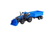 Samochody i pojazdy - Cavallino Toys Cavallino Tractor with Loader and Trailer Dump Truck Blue Scale 1:32 - 1255FM04