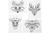 Artykuly Artystyczne & Rzemieslnicze - Creativ Company - Shrink Film Sheets with Wild Animal Motifs 4 pcs. - 79067
