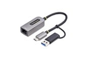 Adapter Sieciowy (karta sieciowa, serwer druku, itp.) - StarTech.com USB-C to Ethernet Adapter w/USB-A Adapter Realtek RTL8153B - network adapter - USB-C 3.2 Gen 1 - Gigabit Ethernet - C21GA-USB-ETHERNET