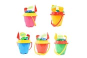 Zabawki na zewnatrz - Happy Summer Beach Bucket Set 6 pcs - assorted - 303002