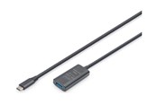 Kabel USB - DIGITUS - USB extension cable - 24 pin USB-C to USB-A 3.2 - 5 m - DA-73110