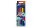 Przybory do pisania i rysowania - Staedtler Fibre tip pen 2tips twin color 6pc - 3280C6E2-1