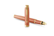 Przybory do pisania i rysowania - Parker IM Writing Rituals Fountain Pen Uplifting Orange Finish with Gradient & Gold Trims Medium Nib Blue Ink Gift Box - 2203899