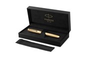 Przybory do pisania i rysowania - Parker Sonnet Ciselé Special Edition Fountain Pen gold Finish Cap .Barrel and Trims Medium 18k Solid Gold Nib Black Ink and Convertor - 2209265