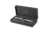 Przybory do pisania i rysowania - Parker Ingenuity Ballpoint Pen | Grey Lacquer with Gold Trims | Medium Point | Black Ink Refill | Gift Box - 2213728