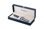 Przybory do pisania i rysowania - Waterman Exception Fountain Pen Blue Lacquer with Palladium trim 18K Gold Fine Nib Blue Ink Gift Box - 2214314
