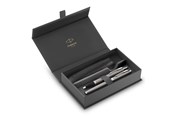 Przybory do pisania i rysowania - Parker IM Duo Pen Gift Set | Fountain Pen Ballpoint Pen & Pen Pouch | Stainless Steel Finish with Chrome Trims | Medium Tip - 2214458