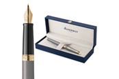 Przybory do pisania i rysowania - Waterman Hémisphère Fountain Pen | Stone Grey (The Understated Edit Collection) | Medium Nib with Blue Ink | Gift Box - 2217944