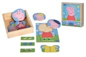 Zabawki drewniane - Peppa Pig Dress Up Puzzle - 109265707