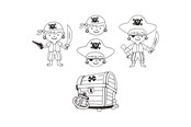 Artykuly Artystyczne & Rzemieslnicze - Creativ Company - Sheets of Shrink Film with Pirate Motifs 10 pcs. - 790710
