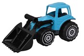 Zabawki na zewnatrz - Plasto  Tractor with frontloader. Turquoise. 32 cm - 1674000TUB