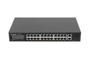 Switch - Lanberg Switch 24-Port 100MB PoE+ (250W) / 2x Gigabit Combo Uplink 19" - RSFE-24P-2C-250