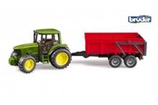 Samochody i pojazdy - Bruder John Deere 6920 tractor with tipping trailer toy - BR2057