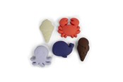 Zabawki dla niemowląt - Filibabba Silicone sand toys 5 pieces - Blue Mix - FI-03563