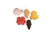 Zabawki dla niemowląt - Filibabba Silicone sand toys 5 pieces - Peach Mix - FI-03564