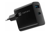 Telefon - Adapter i Ładowarka - Natec Ribera power adapter - GaN - USB 24 pin USB-C - 65 Watt - NUC-2145