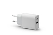 Telefon - Adapter i Ladowarka - dbramante1928 re-charge - EU Wall Charger - USB-C 30W+USB-A 18W - White - CH18EUWH7150