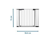 Akcesoria dla niemowlat - BabyDan Premier Safety Gate with 3 Extensions 92.5-99.8 cm Silver - 500937