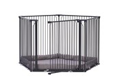 Akcesoria dla niemowląt - BabyDan CombiFit 5-sided playpen black - 501508
