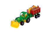 Samochody i pojazdy - Cavallino Toys - Tractor with Trailer and Wood 61cm - 3072WD01
