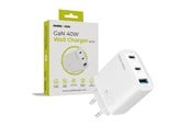 Telefon - Adapter i Ładowarka - Mobile Origin GaN 40W Wall Charger MO13 - white 1 USB-A + 2 USB-C - FRL-GAN40W-MO13