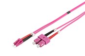 Kabel sieciowy - DIGITUS Fiber Optic Multimode Patch Cord OM4 LC / SC - 5m - Różowy - 5m - DK-2532-05-4