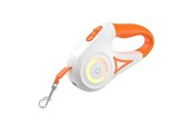 Psy - Rojeco Dog Automatic Leash LED 5m - White and Orange - RQYS-04