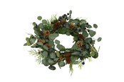 Dekoracje - NORDIC WINTER Artificial Wreath Ø50 cm w/blueberry - 780-090