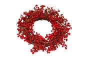 Dekoracje - NORDIC WINTER Artificial wreath Ø60 cm w/red berries - 780-091
