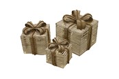 Dekoracje - NORDIC WINTER Christmas gifts w/lights - set of 3 pcs - nature - 780-053