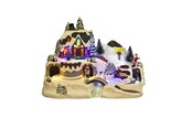 Dekoracje - NORDIC WINTER Christmas town "River Town" w/lights & music - 780-522