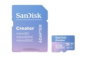 Karta pamieci - SANDISK Creator MicroSD/SD - 190MB/s - 128GB - SDSQXAA-128G-GN6MS