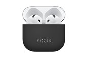 Telefon - Inne akcesoria - FIXED Silky Silicone case for Apple AirPods 4/4 ANC Black - FIXSIL-1473-BK