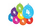 Zabawki - Globos Balloons 2-sided Printed Number 4 8pcs. - 512004