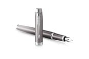 Przybory do pisania i rysowania - Parker IM Writing Rituals Fountain Pen | Grey Finish with Gradient | Chrome Trims | Medium Nib | Blue Ink | Gift Box - 2203895