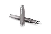 Przybory do pisania i rysowania - Parker IM Writing Rituals Fountain Pen | Grey Finish with Gradient | Chrome Trims | Fine Nib | Blue Ink | Gift Box - 2203896