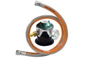 Grill i akcesoria grillowe - cozze Regulator w/manometer 30 BAR DK-NO-FI-IS 1.1M Steel flex hose Safety manometer for "leak" test. Easy 1/4" thread mounting. - 90800