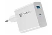 Telefon - Adapter i Ładowarka - Natec Ribera power adapter - GaN - USB 24 pin USB-C - 65 Watt - NUC-2144