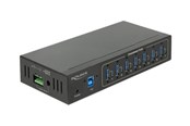 USB hub - DeLOCK External Industry Hub 7 x USB 3.0 Type-A with 15 kV ESD protection USB hub - 7 - USB 3.2 - Czarny - 63311